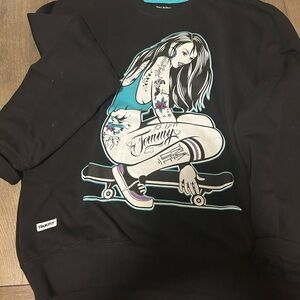 Trukfit Black Graphic Sweatshirt Skateboard Design PreOwned-Excellent Condition